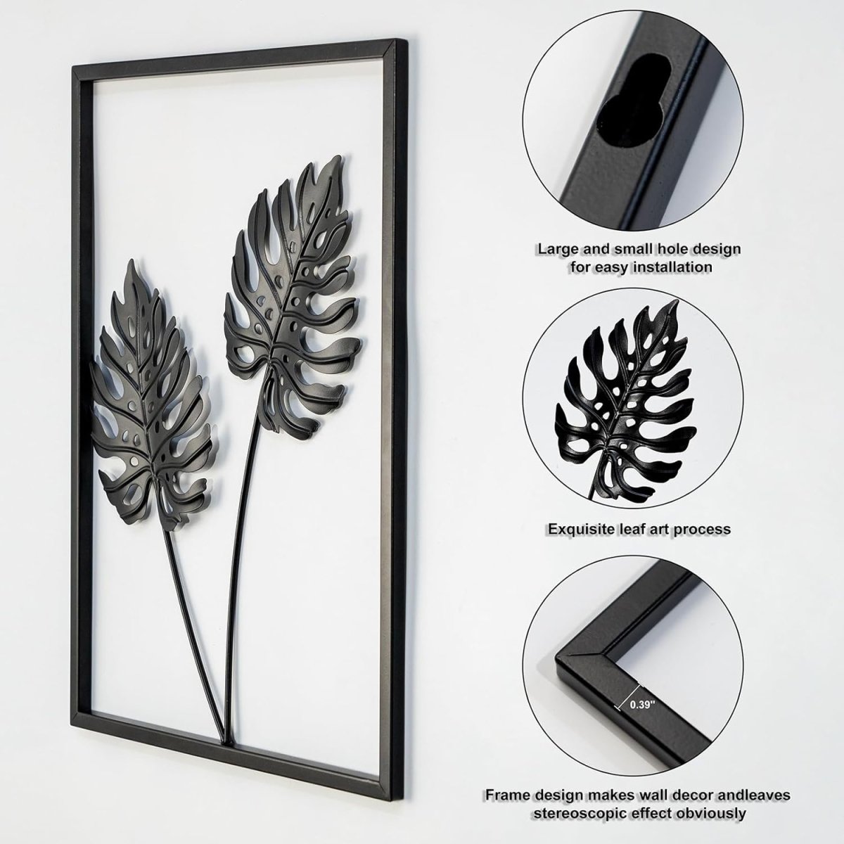 QXSXKJ Black Metal Wall Decor Framed, 3d Modern Metal Wall Art with Light, Minimalist Abstract Black Line Art DéCor, 4 Piece Home Art for Living Room Bedroom Bathroom - Homesidy.com