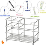 Urbanstrive 304 Stainless Steel Bathroom Toothbrush Holder Toothpaste Holder Stand Bathroom Accessories Organizer (Black, Small) - Homesidy.com