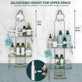 Shower Caddy Hanging Adjustable Shower Caddy, Rustproof Shower Organizer Extended Length Shower Caddy Over Shower Head with Hooks Soap Holder, Large Capacity Anti - Swing Bathroom Organizer, Black - Homesidy.com