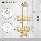 Shower Caddy Hanging Adjustable Shower Caddy, Rustproof Shower Organizer Extended Length Shower Caddy Over Shower Head with Hooks Soap Holder, Large Capacity Anti - Swing Bathroom Organizer, Black - Homesidy.com