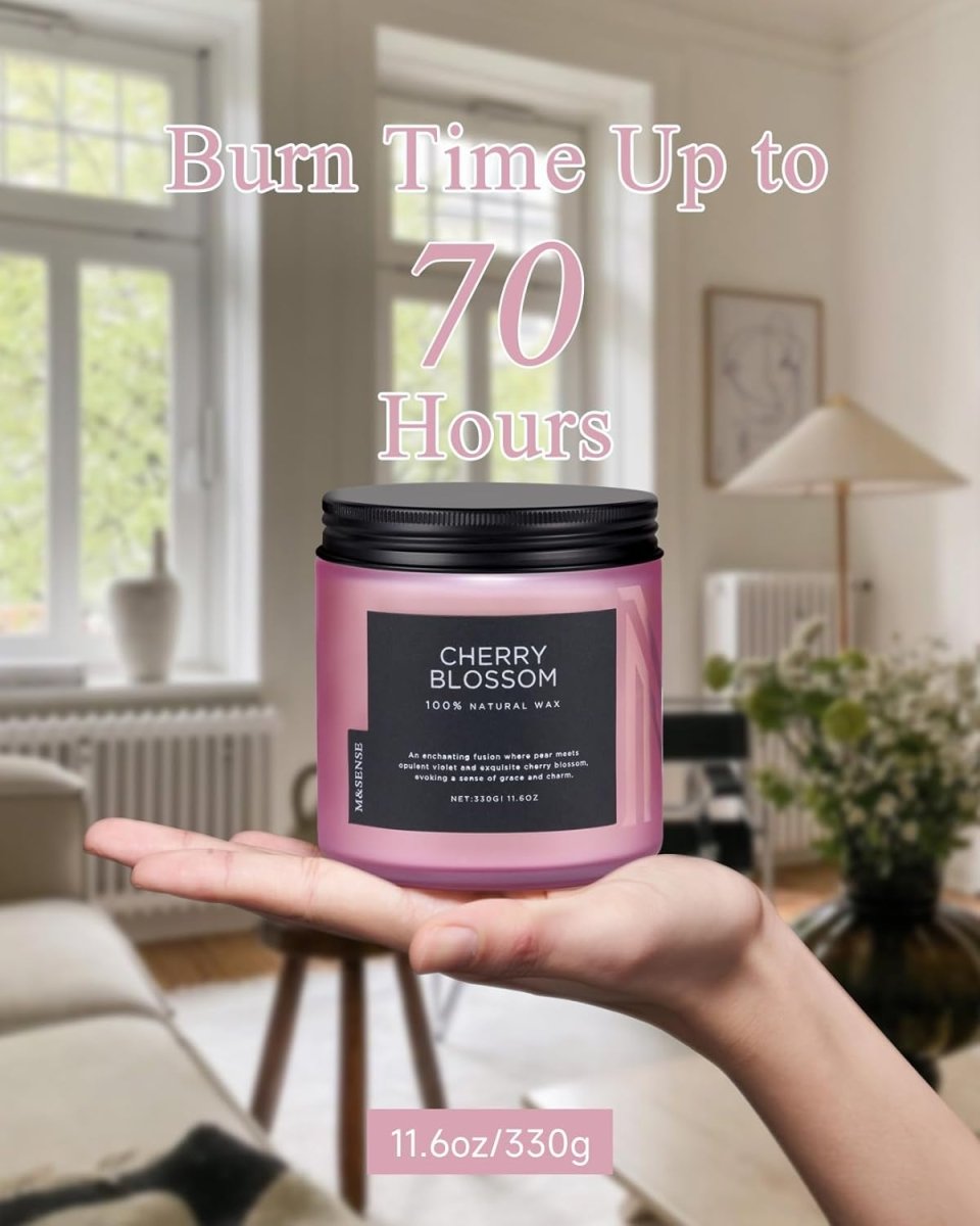 M&amp;SENSE Eucalyptus &amp; Mint Soy Candles for Home Scented, 11.6oz 70 Hour Burn Aromatherapy Candle Gift for Stress Relief, Meditation, Yoga, Relaxing SPA, Reusable Jar for Men and Women - Homesidy.com
