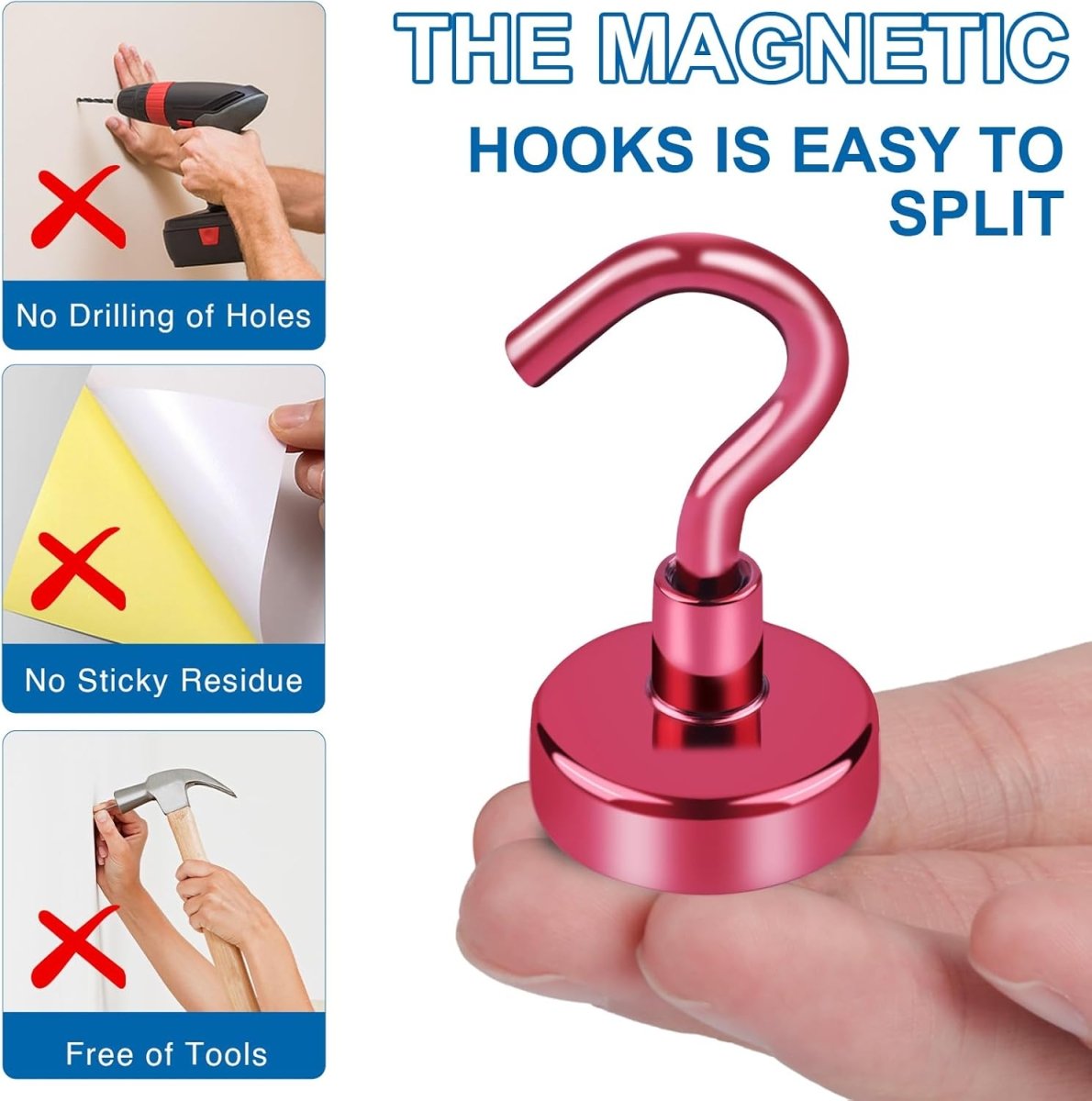 LOVIMAG Magnetic Hooks, 12 Pack 30lbs Magnet Hook 2025 Cruise Cabin Ship Essentials Heavy Duty Strong Magnets Refrigerator Fridge Hanging for Classroom Beach Vacation Kitchen Grills Home (Black) - Homesidy.com