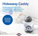 Clorox Toilet Plunger with Hideaway Caddy, Set of 2 – for Bathroom Organization and Storage, Bathroom Accessories, Toilet Unclogger, with Holder, White - Homesidy.com