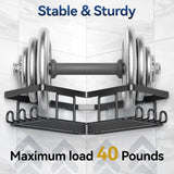 YASONIC Corner Adhesive Shower Caddy, with Soap Holder and 12 Hooks, Rustproof Stainless Steel Bathroom Organizer, No Drilling Wall Mounted Rack, Black, 3 - Pack - Homesidy.com