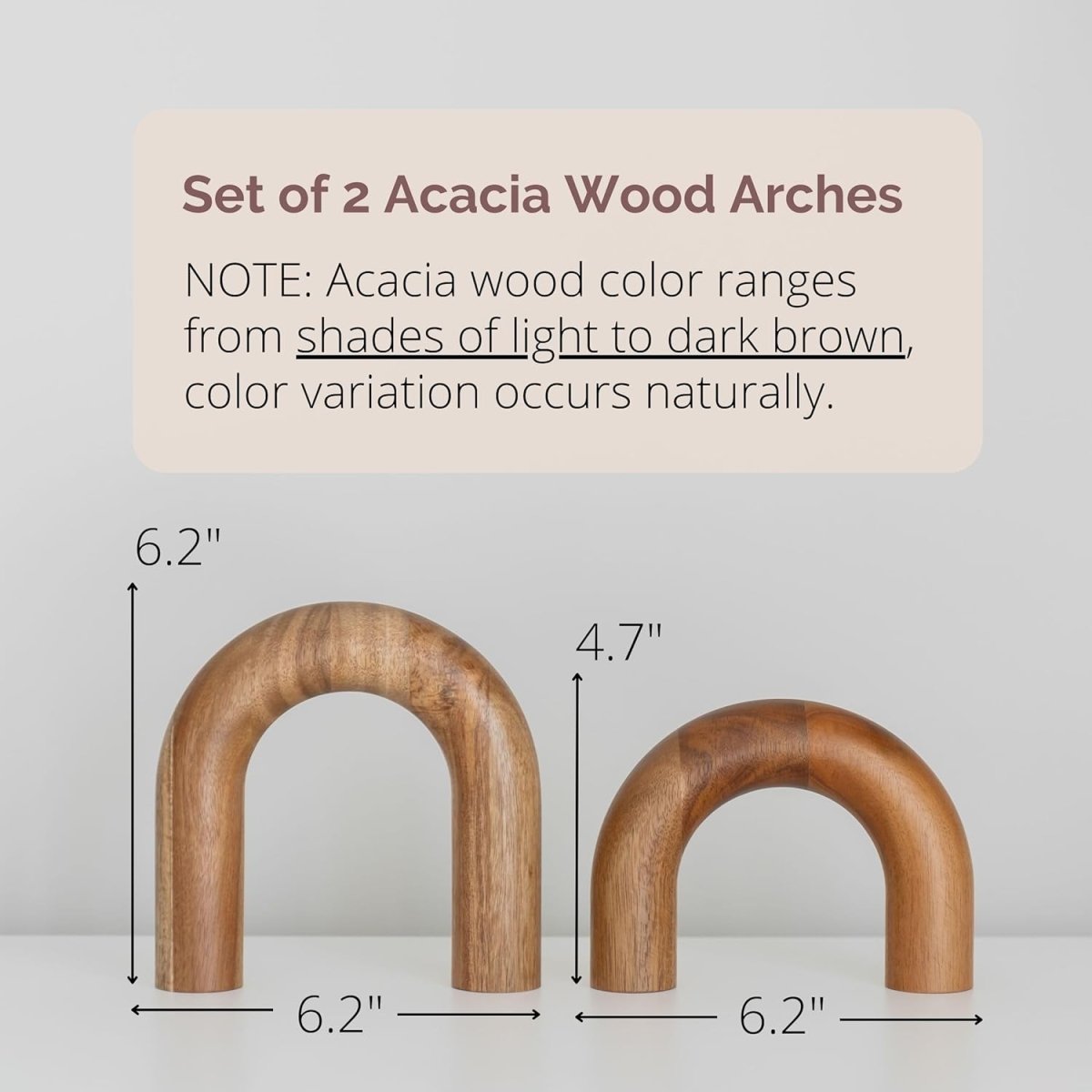 PEAKOLY Wood Arch Decorative Objects - Modern Bookshelf Decor, Coffee Table Sculpture, Floating Shelf Decor Accents, Japandi Home Decorations for Side, Console and Entryway Table - Homesidy.com