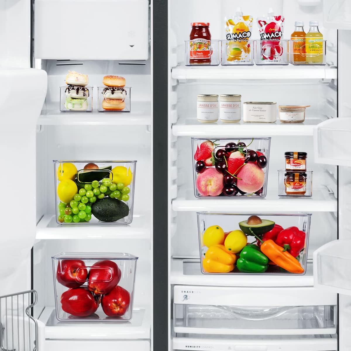 SKTEET Set of 8 Clear Plastic Storage Bins, 4 Large and 4 Small Stackable Storage Containers for Pantry Organization and Kitchen Storage Bins,Home Edit and Cabinet Organizers - Homesidy.com