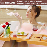 Premium Bathtub Tray Caddy, Expandable Bath Tray, Unique House Warming Gifts, New Home, Anniversary and Wedding Gifts for Couple, Bridal Shower Gift for Women - Homesidy.com