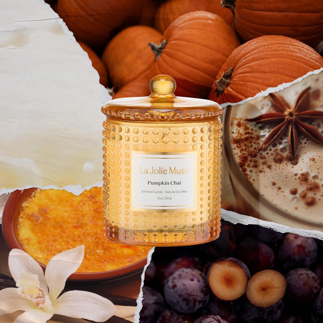 LA JOLIE MUSE Christmas Candle | Ruby Berry Bliss | Mandarin Cranberry &amp; Plum | 10 oz Festive Candle | 55 Hours Clean Burn | Gift for Women &amp; Family - Homesidy.com