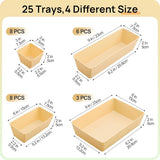 Vtopmart 25 PCS Clear Plastic Drawer Organizers Set, 4 - Size Versatile Bathroom and Vanity Drawer Organizer Trays, Storage Bins for Makeup, Bedroom, Kitchen Gadgets Utensils and Office - Homesidy.com