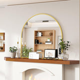 VooBang Arched Wall Mirror, 30 x 38 inch Arch Bathroom Mirror, Wall Mounted Vanity Mirror with Arch Metal Frame, Modern Bathroom Vanity Mirror for Bedroom, Living Room, Hanging or Leaning, Black - Homesidy.com