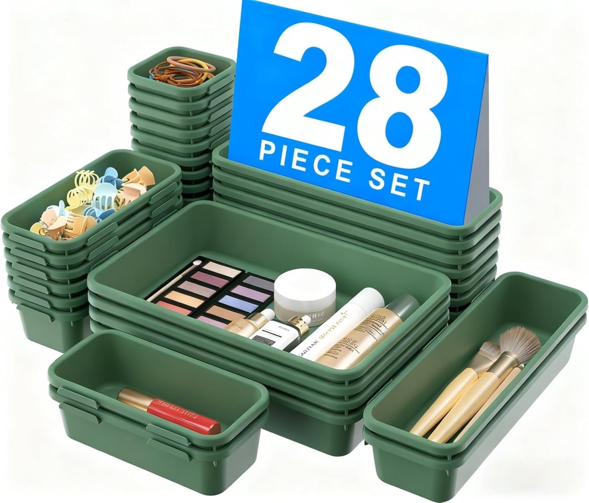 A - LuGei 【Military Grade Drawer Organizer, 【𝟱𝗦𝗶𝘇𝗲】 Makeup organizer, 【Holds 177 Items】 Bathroom Organizers and Storage, Organization and Storage, Desk Drawer Organizer for Bathroom Vanity - Homesidy.com