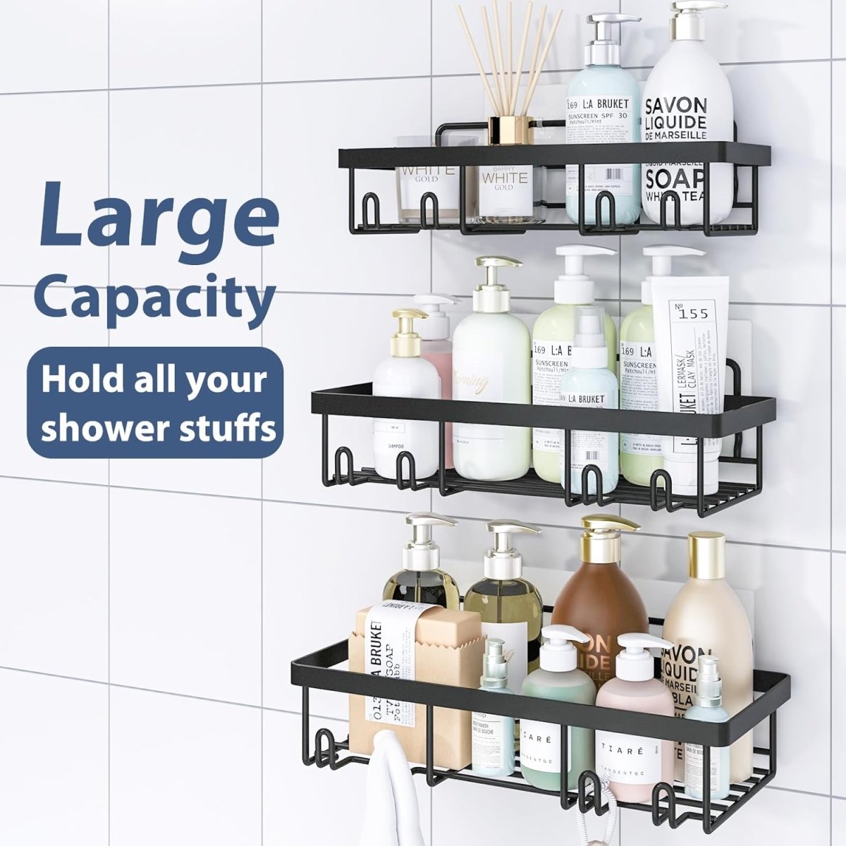 Liuoud 5 Pack Shower Caddy Organizer Rack Shelf for Inside Shower, Adhesive Bathroom Wall Storage Basket Rustproof Stainless Steel Shampoo Holder, Girly Bathroom Accessory Decor Set, Pink - Homesidy.com