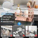 Cisily Kitchen Sink Caddy Organzier with High Brush Holder, Sponge Holder for Sink, 304 Rustproof Stainless, Kitchen Countertop Soap Dispenser Organizer, Kitchen Decor and Accessories - Homesidy.com