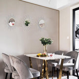 3 Pack Metal Mirrors for Wall Sunburst Wall Mirrors Home Décor Decorative Hanging Wall Art for Living Room Bedroom Entryway (Gold, Flower Sunburst) - Homesidy.com