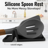 Zulay Kitchen Spoon Rest for Multiple Utensils High Heat - Resistant Silicone Drip Pad, BPA - Free Spoon Holder for Stove Top, Kitchen Gadget Holder for Ladles, Tongs, Cooking Spatula - Makes Great Gift - Homesidy.com