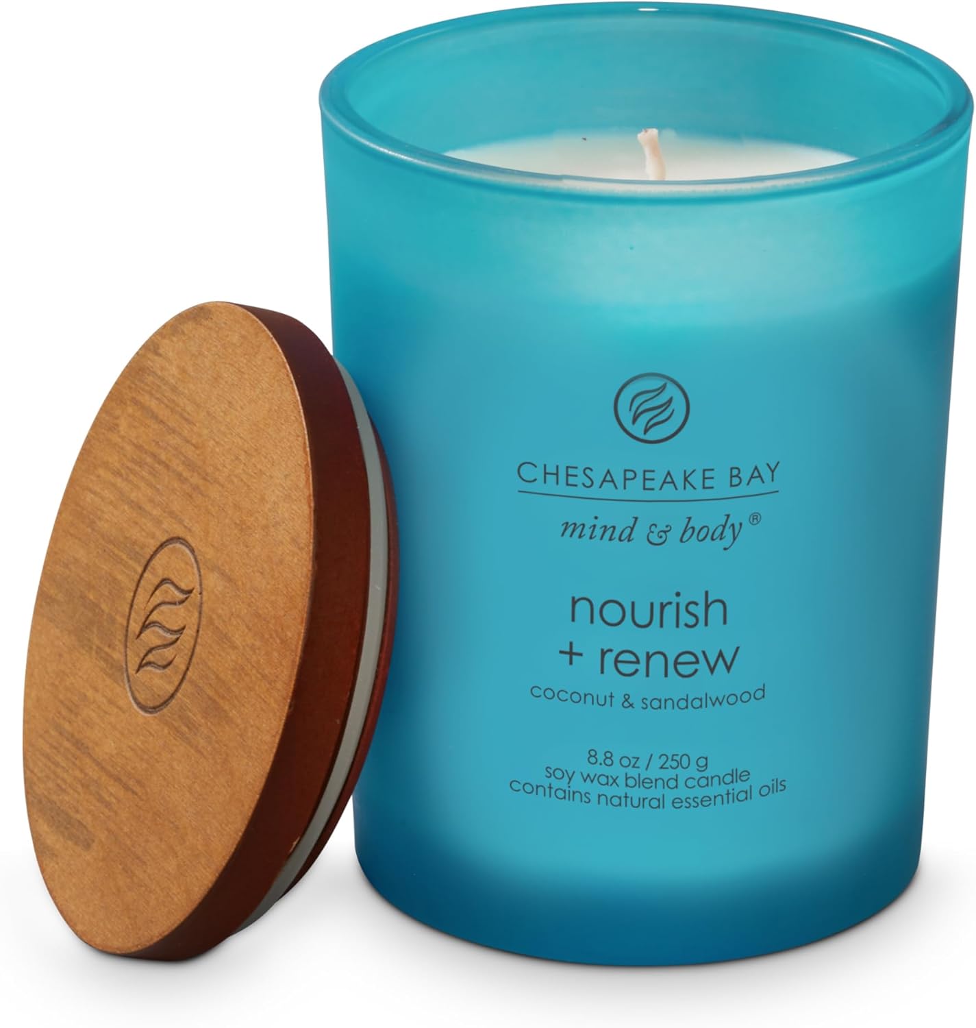 Chesapeake Bay Candle Mind &amp; Body 3 - Wick Coffee Table Jar Candle, Nourish Renew (Coconut &amp; Sandalwood) - Homesidy.com