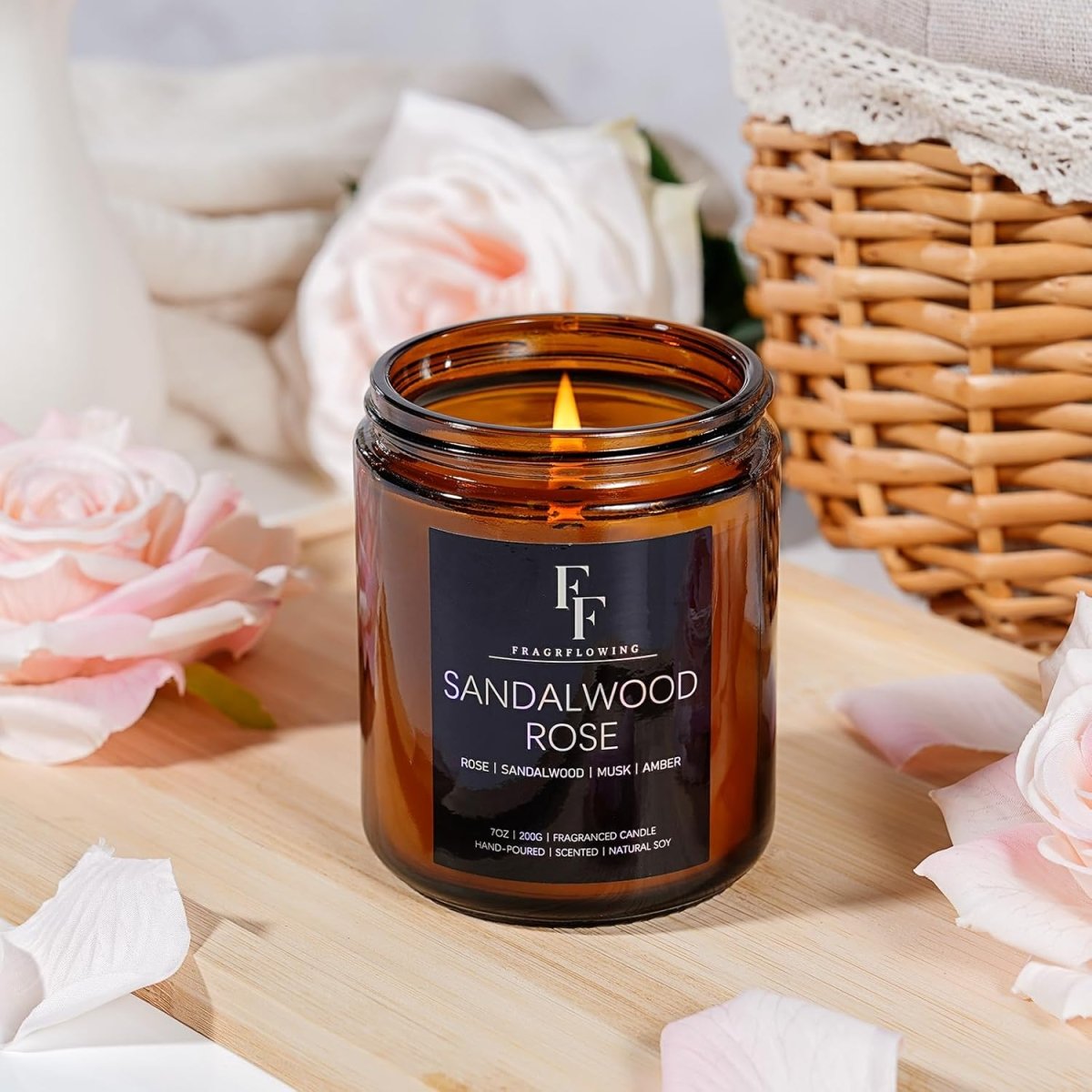 Eucalyptus &amp; Sage Scented Candles,Candles for Home Scented Aromatherapy Candles,Soy Wax Candle Gift for Women Men Amber Jar Candle, 7oz - Homesidy.com