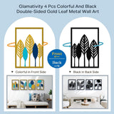 Glamativity 4 Pack Gold Wall Art Decor, Minimalist Single Line Real Metal Wall Art, Womans Body Shape Abstract Wall Art (Gold Classic Style, 17 x 11.8) - Homesidy.com