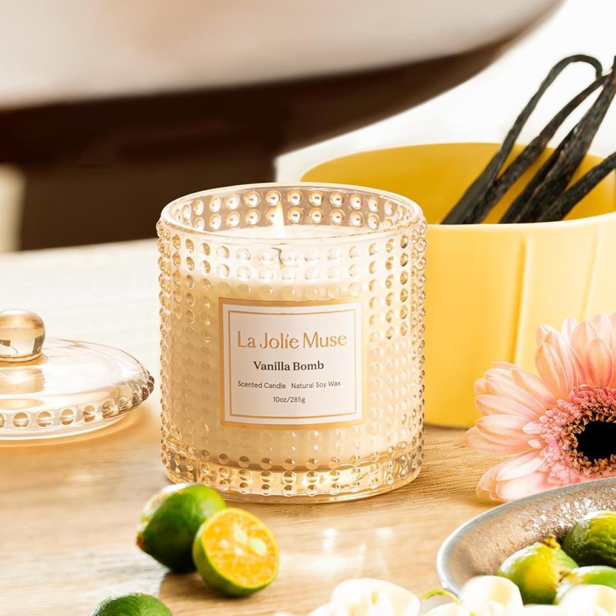 LA JOLIE MUSE Christmas Candle | Ruby Berry Bliss | Mandarin Cranberry &amp; Plum | 10 oz Festive Candle | 55 Hours Clean Burn | Gift for Women &amp; Family - Homesidy.com