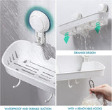 TAILI Shower Caddy Suction Cup 2 Pack with Hooks &amp; Soap holder, Heavy Duty Shower Organizer for Bathroom, No Drilling Bathroom Organizer with Large Capacity, Black Metal Storage Basket - Homesidy.com