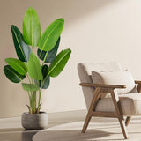 Artificial Bird of Paradise Plant 7Ft Fake Tropical Palm Tree with 17Trunks Faux Banana Leaf Trees in Pot for Home Indoor Outdoor Office Modern Decor Housewarming - Homesidy.com