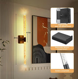 31in Wireless Wall Sconces Set of Two, [Creates Sunset Glow Ambiance] Dimmable 2700K–6000K with 8000mAh Battery &amp; Display, Touch/Remote Control, Rechargeable Wall Lamps for Home Decor – Black - Homesidy.com