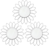 3 Pack Metal Mirrors for Wall Sunburst Wall Mirrors Home Décor Decorative Hanging Wall Art for Living Room Bedroom Entryway (Gold, Flower Sunburst) - Homesidy.com