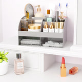 Makeup Organizer with Drawers, Cosmetic Storage for Dresser Vanity and Bathroom Countertop, Beauty Holder for Lipstick Brush, Skincare Organizer for Vanity, Cosmetic Display Case (White) - Homesidy.com