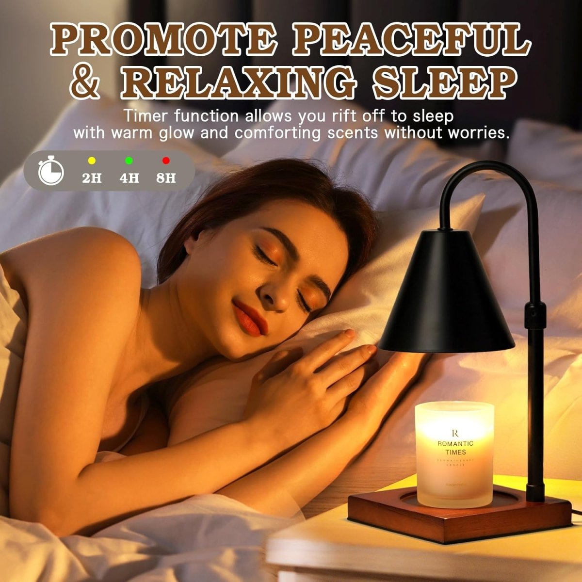 Modern Candle Warmer Lamp with Timer, Dimmable Candle Lamp Warmer, Men Women Christmas Birthday Gifts, Black Candle Warmer, Adjustable Candle Light Warmer, Cozy Living Room Bedroom Home Decor - Homesidy.com