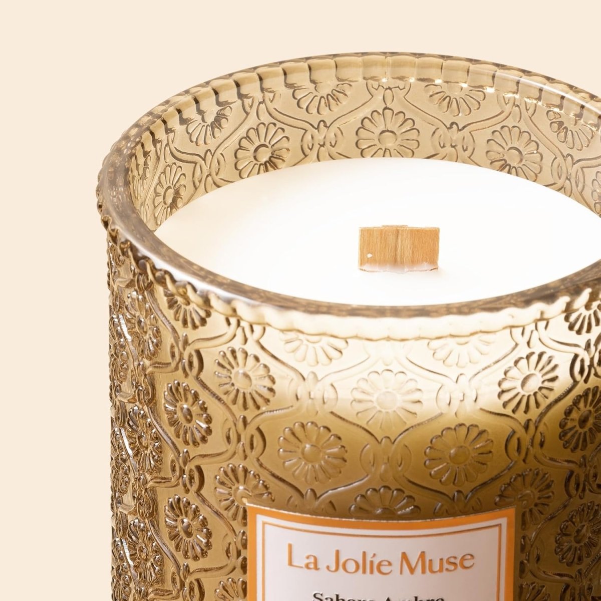 LA JOLIE MUSE Sahara Amber Candle – Bergamot, Clove &amp; Amber | 12 oz Large 2 - Wick Soy Wax Candle | 60 Hours Clean Burn | Gift - Ready for Hosts &amp; Gatherings | Elegant Home Décor - Homesidy.com