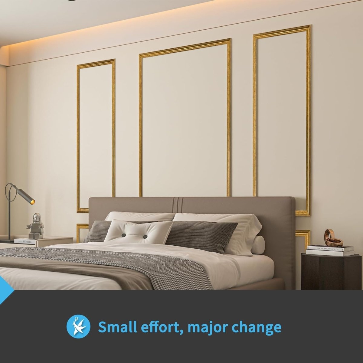 Art3d Pre - Cut Wall Molding Set of 6 pcs, Ready - to - Assemble Wainscoting Panels for Interior Wall Décor Living Room Bedroom Accent Wall - Installed with Glue, 3 Top 3 Bottom - Homesidy.com