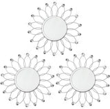 3 Pack Metal Mirrors for Wall Sunburst Wall Mirrors Home Décor Decorative Hanging Wall Art for Living Room Bedroom Entryway (Gold, Flower Sunburst) - Homesidy.com