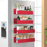 HuggieGems Metal 4 Pack Magnetic Spice Storage Rack Organizer for Refrigerator and Oven, Black Fridge Organizers and Storage - Homesidy.com