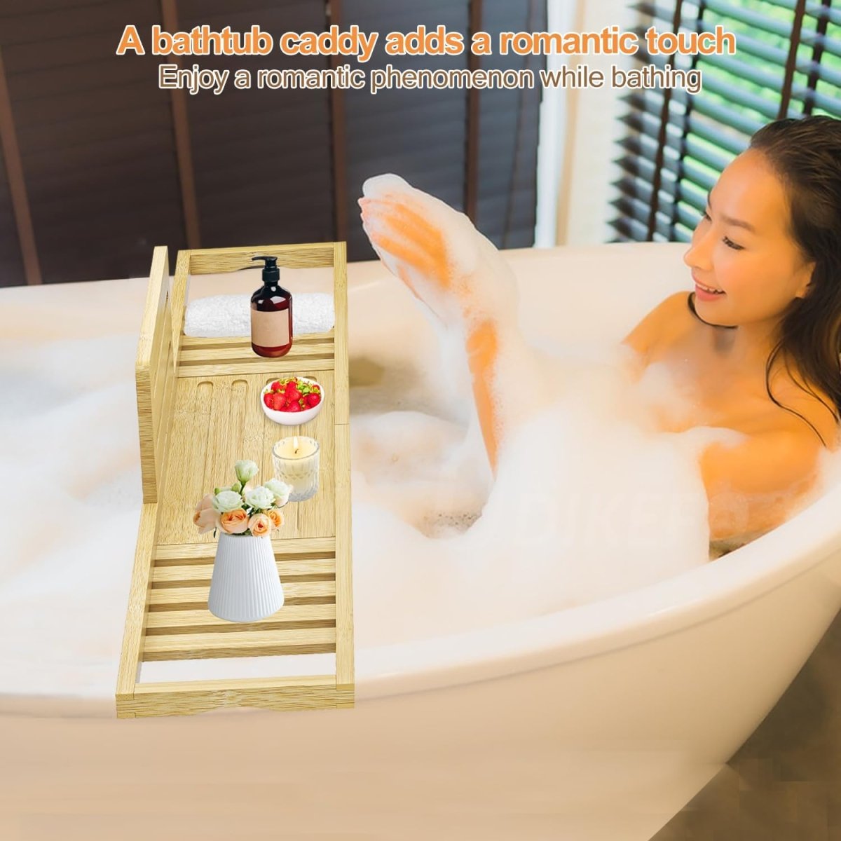 Bathtub Tray Caddy - Bath Tray - Bath Tub Tray Caddy - Bamboo Bath Table Tray for Tub - Expandable Size, Fits Most Tubs - Homesidy.com