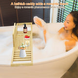Bathtub Tray Caddy - Bath Tray - Bath Tub Tray Caddy - Bamboo Bath Table Tray for Tub - Expandable Size, Fits Most Tubs - Homesidy.com