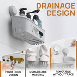 LEVERLOC Shower Caddy Suction Cup, Shower Organizer Removable Bathroom Shelf, Storage Suction Powerful Max Hold 22lbs Bathroom Caddy Waterproof Holder, White - Homesidy.com