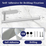 Paper Towel Holder, Self Adhesive or Drilling Paper Towel Holder Under Cabinet, Stainless Steel Black Paper Towel Holders Wall Mount for Kitchen, Bathroom, Sink, Pantry, Fridge - Homesidy.com