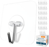 GLUIT Adhesive Wall Hooks for Hanging Heavy Duty 22 lbs Hooks for Walls No Damage, Towel Sticky Clear Hook, Waterproof, Home, Bathroom, Kitchen, Office, and Outdoor 12 Pack - Homesidy.com