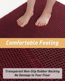 AMOAMI Upgraded Waffle Bath Mat, Super Absorbent Non Slip Bath Mats for Bathroom Floor, Machine Washable Bathroom Rugs with Tassels, Rubber Backed Bathroom Mats, Ultra Soft, 18&34; x 30&34;, Brown - Homesidy.com