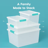 IRIS USA 6 Qt. Plastic Storage Bins Containers with Lids, 4 Pack, Small Sensory Bin, Craft Storage, Craft Organizers &amp; Storage, Organizing Container for Home, Office &amp; Art Supplies, Stackable, Clear - Homesidy.com