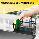 Cisily Kitchen Sink Caddy Organzier with High Brush Holder, Sponge Holder for Sink, 304 Rustproof Stainless, Kitchen Countertop Soap Dispenser Organizer, Kitchen Decor and Accessories - Homesidy.com