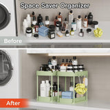 Ukeetap Multi - Purpose Pull - Out Storage Organizers, Under Sink/Cabinet Organizers and Storage for Bathroom &amp; Kitchen, Black, 12.8 Inches, 2 Packs - Homesidy.com