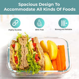 Razab 35 Pc Set Glass Food Storage Containers with Lids - Meal Prep Airtight Bento Boxes BPA - Free 100% Leak Proof (15 lids,15 glass &amp; 5 Plastic Sauce/Dip Containers) - Homesidy.com