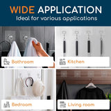 GLUIT Adhesive Wall Hooks for Hanging Heavy Duty 22 lbs Hooks for Walls No Damage, Towel Sticky Clear Hook, Waterproof, Home, Bathroom, Kitchen, Office, and Outdoor 12 Pack - Homesidy.com