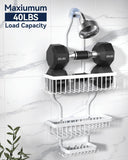 YASONIC Shower Caddy Hanging - Never Rust Shower Organizer - Aluminum Over The Head Caddy with 10 Hooks for Razor/Sponge - Rack with Soap Basket - Silver - Homesidy.com