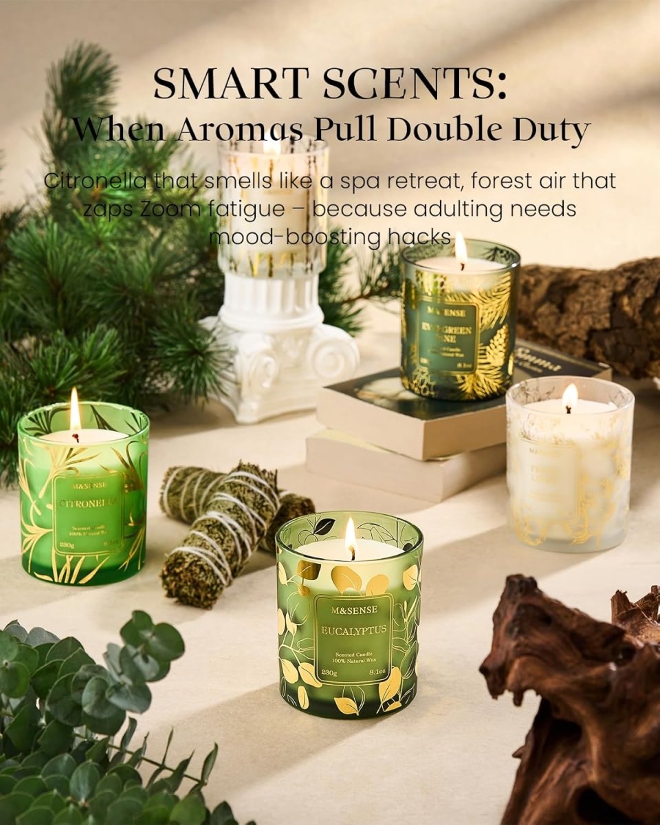 M&amp;SENSE Vanilla Scented Candles, Vegan Soy Candles, Creamy Naturally Scented, 8.1oz 42 - Hour Slow Burning Time, Toxic Free Winter Relaxing Sleep Thanksgiving Christmas Fancy Gift for Home Decor - Homesidy.com