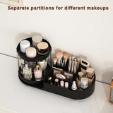 Makeup Organizer Countertop for Vanity, Rotating Perfume Tray with 5 - compartment Cosmetic and Skincare Organizers, Multi - Purpose Desk Storage Makeup Brush Holder for Bathroom Bedroom Counter - Homesidy.com