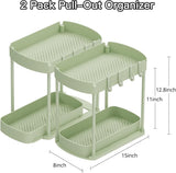Ukeetap Multi - Purpose Pull - Out Storage Organizers, Under Sink/Cabinet Organizers and Storage for Bathroom &amp; Kitchen, Black, 12.8 Inches, 2 Packs - Homesidy.com