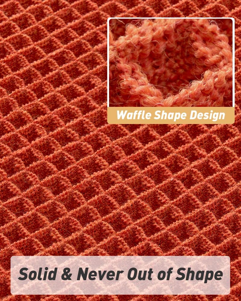 AMOAMI Upgraded Waffle Bath Mat, Super Absorbent Non Slip Bath Mats for Bathroom Floor, Machine Washable Bathroom Rugs with Tassels, Rubber Backed Bathroom Mats, Ultra Soft, 18&34; x 30&34;, Brown - Homesidy.com