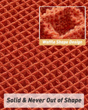 AMOAMI Upgraded Waffle Bath Mat, Super Absorbent Non Slip Bath Mats for Bathroom Floor, Machine Washable Bathroom Rugs with Tassels, Rubber Backed Bathroom Mats, Ultra Soft, 18&34; x 30&34;, Brown - Homesidy.com